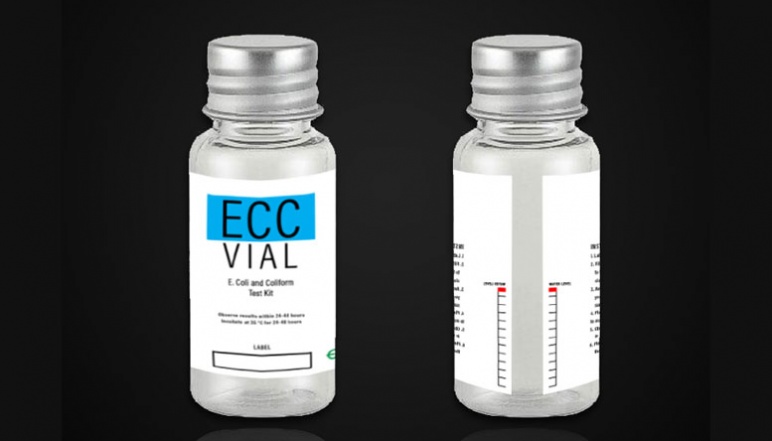Front and back of EEC vial