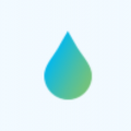 Water droplet with blue green gradient