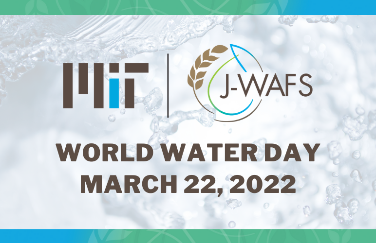 Graphic with J-WAFS logo and text reading: World Water Day, March 22, 2022