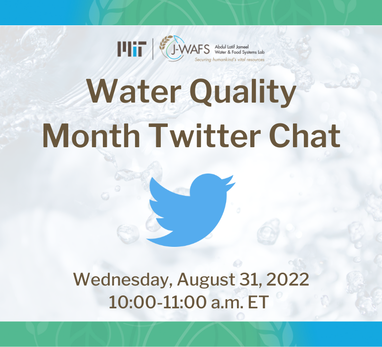 Event poster with twitter logo & water background
