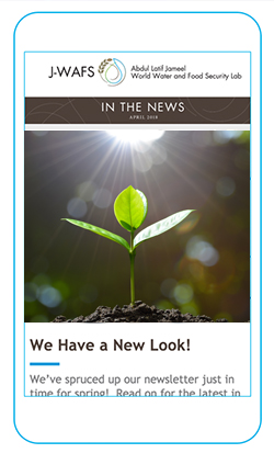 J-WAFS Newsletter on cartoon phone