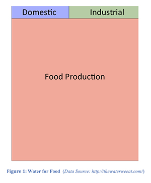 Graphic with two headers, "Domestic" and "Industrial" above a block reading "Food Production"