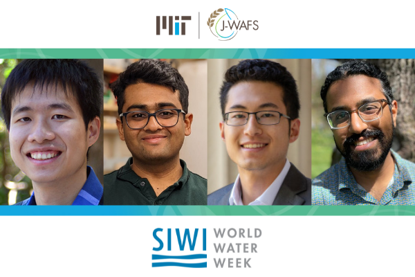 Headshots of grantees and SIWI world water week logo