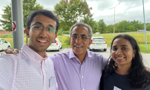 From left to right: Arjav Shah, Hayati Yarkadas (Xylem's Senior Vice President and President, Europe, Water Infrastructure and Global Services), and Smriti Bhaya