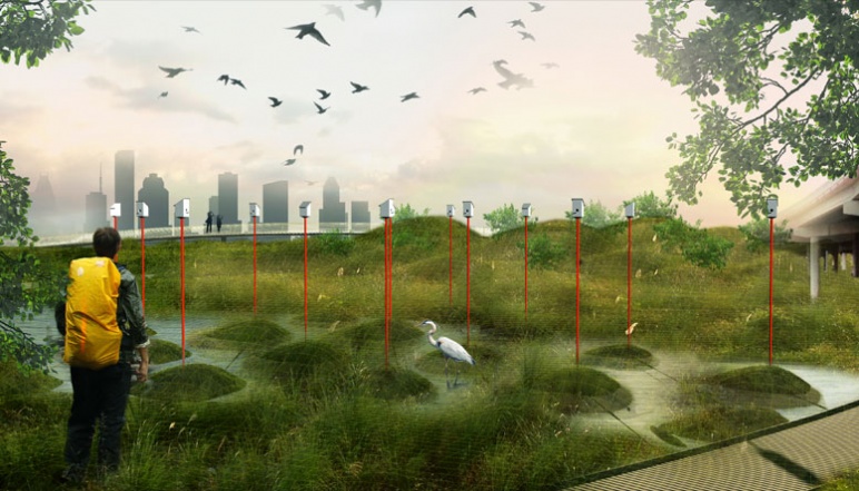 Design rendering of wetland preserve in Houston