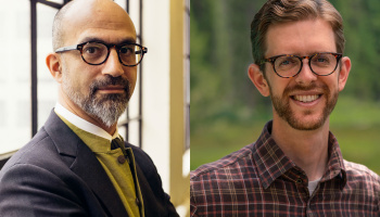 John Fernández (left), the director of MIT’s Environmental Solutions Initiative and a professor in the Department of Architecture, and Scott Odell, a visiting researcher in the Environmental Solutions Initiative