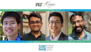 Headshots of grantees and SIWI world water week logo