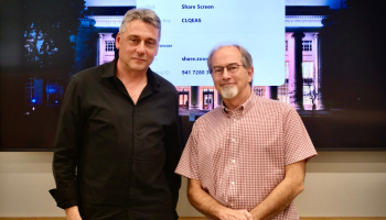 Image of John Lienhard (right) and Dr. Pulizzi (left)