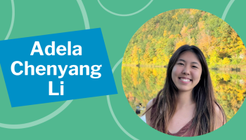 Adela Chenyang Li headshot and name with green background