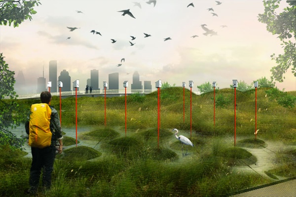 Design rendering of wetland preserve in Houston