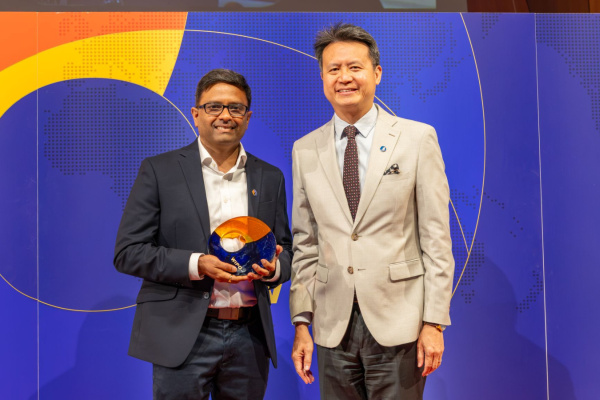 Varanasi holding WIPO Global Award on stage