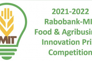 Illustration of wheat with "MIT" in a light bulb that reads 2021-2022 Rabobank - MIT Food and Agribusiness Innovation Prize Competition