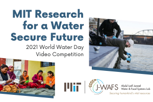Poster for MIT Research for a Water Secure Future with pictures of water researchers. 