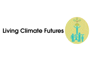 Living Climate Futures Logo with multiple stick figures working together to hold up a plant
