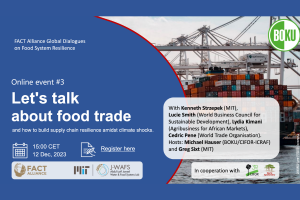 Event banner - BOKU webinar: Food trade and supply chain resilience