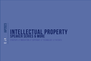 Blue Banner for the Intellectual Property Speaker Series 