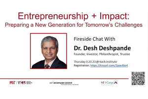 Event Banner - Entrepreneurship + Impact: Fireside Chat with Dr. Desh Deshpande
