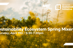The poster image for the event 'Sustainability Ecosystem / Spring Mixer.'