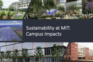 collage of images featuring different sustainability initiatives at MIT
