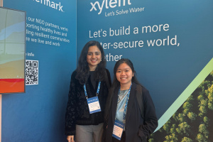 2026 Stockholm grantees in front of Xylem poster