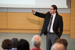 Close up of Retsef Levi pointing