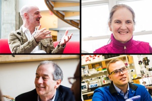 Images of the four recipients of the committed to caring award. Including J-WAFS director John Liendhard and J-WAFS PI Susan Murcott