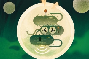 Illustration of bacteria inside a bubble