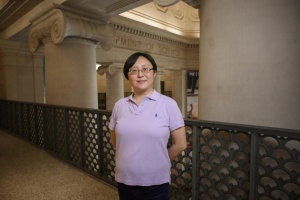 Siqi Zheng standing in MIT's Department of Science building