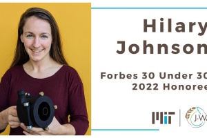 Hilary Johnson holding her adaptive centrifugal pump