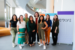 The new 2023 Indigenous Communities Fellows with MIT Solve's Jael Whitney (far right).