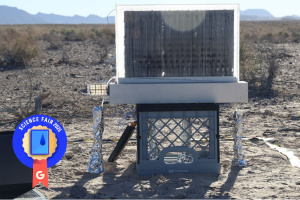 Water harvesting device in an arid region