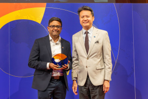 Varanasi holding WIPO Global Award on stage