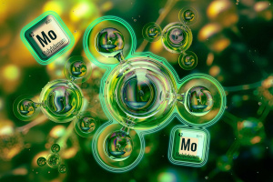 microscopic image of green metal molybdenum
