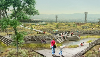 Design rendering of recreational wetland design for Los Angeles