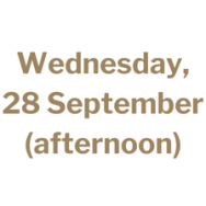 Wednesday, 28 September (afternoon)
