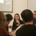 Participants look at speaker in a water workshop