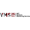 MIT VMS logo with the letters and the words VMS 25 Years on one side of a horizontal line and MIT Venture Mentoring Services in red, black, and gray on the other