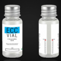 Photo of 2 vials with the logo ECC VIAL 